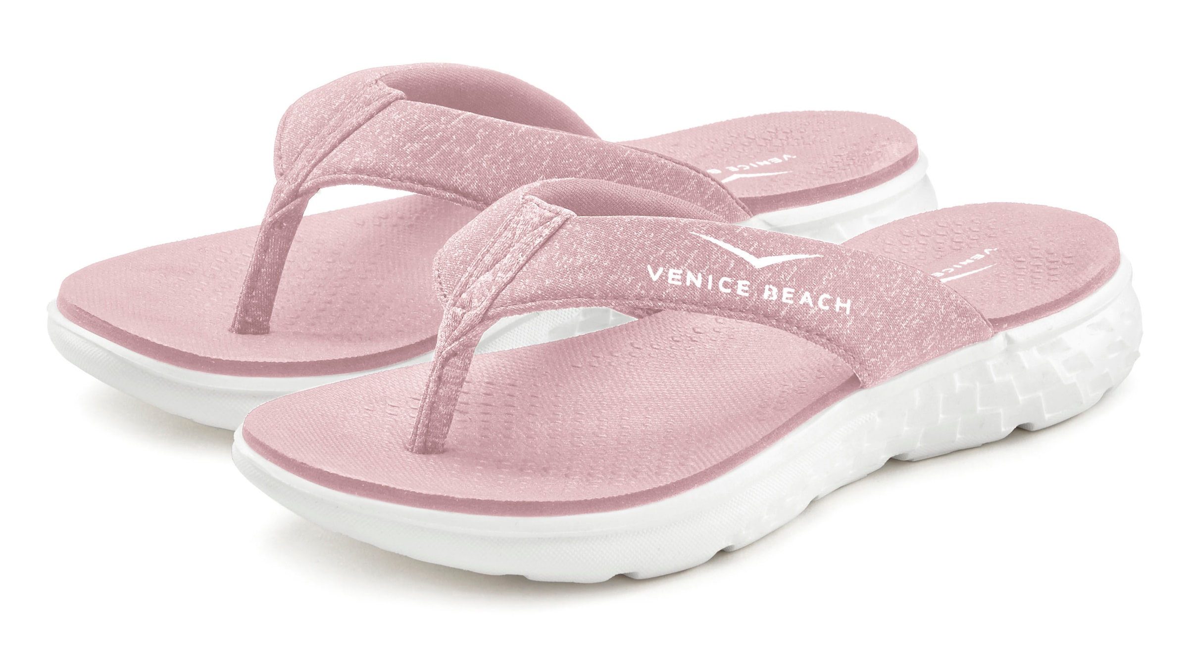 Flip-flops VENICE BEACH pe roz pudră / alb, Vizualizare produs