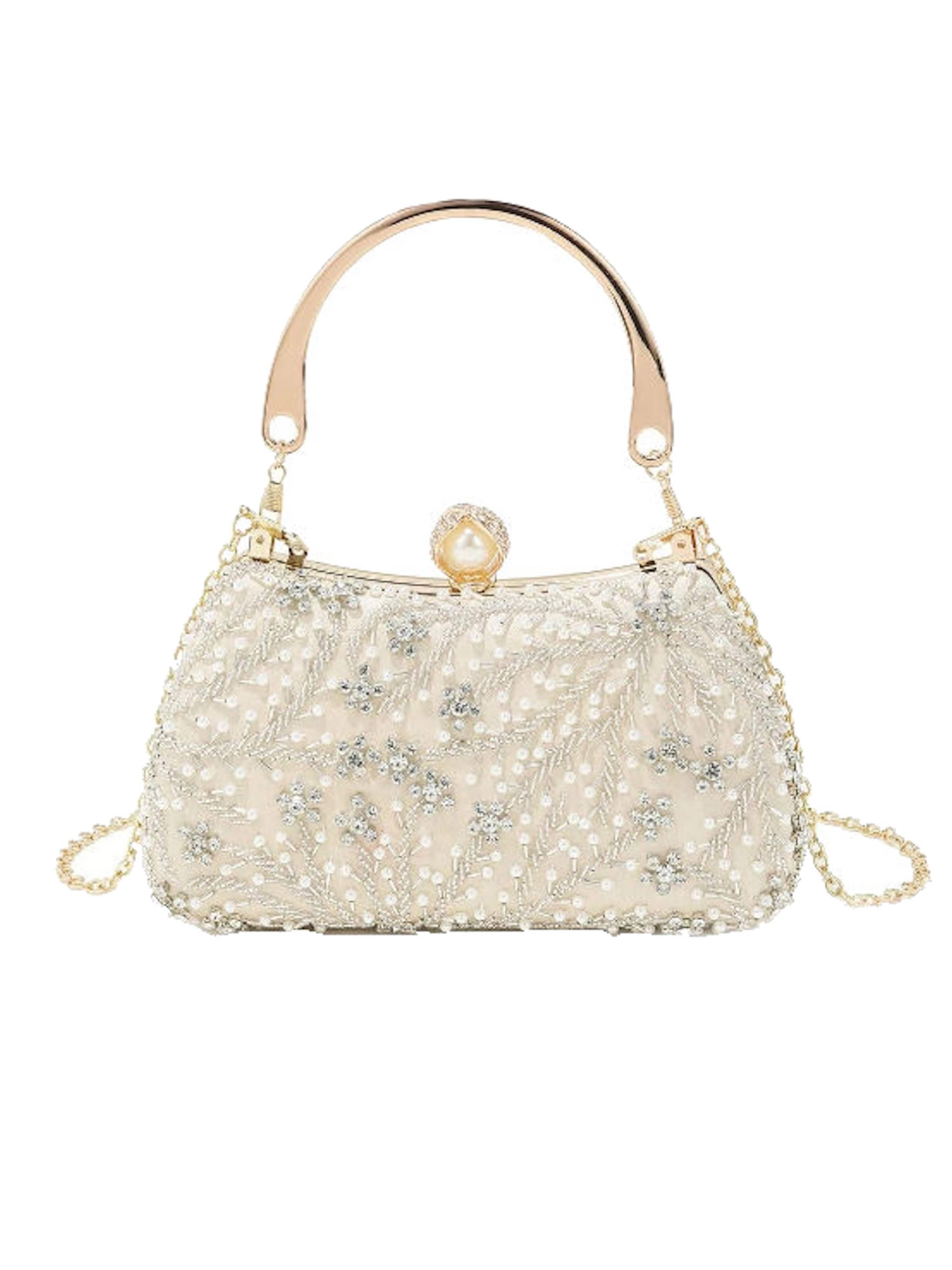 Tomshop24-7 Clutch 'Abendtasche Lara' in Beige: front