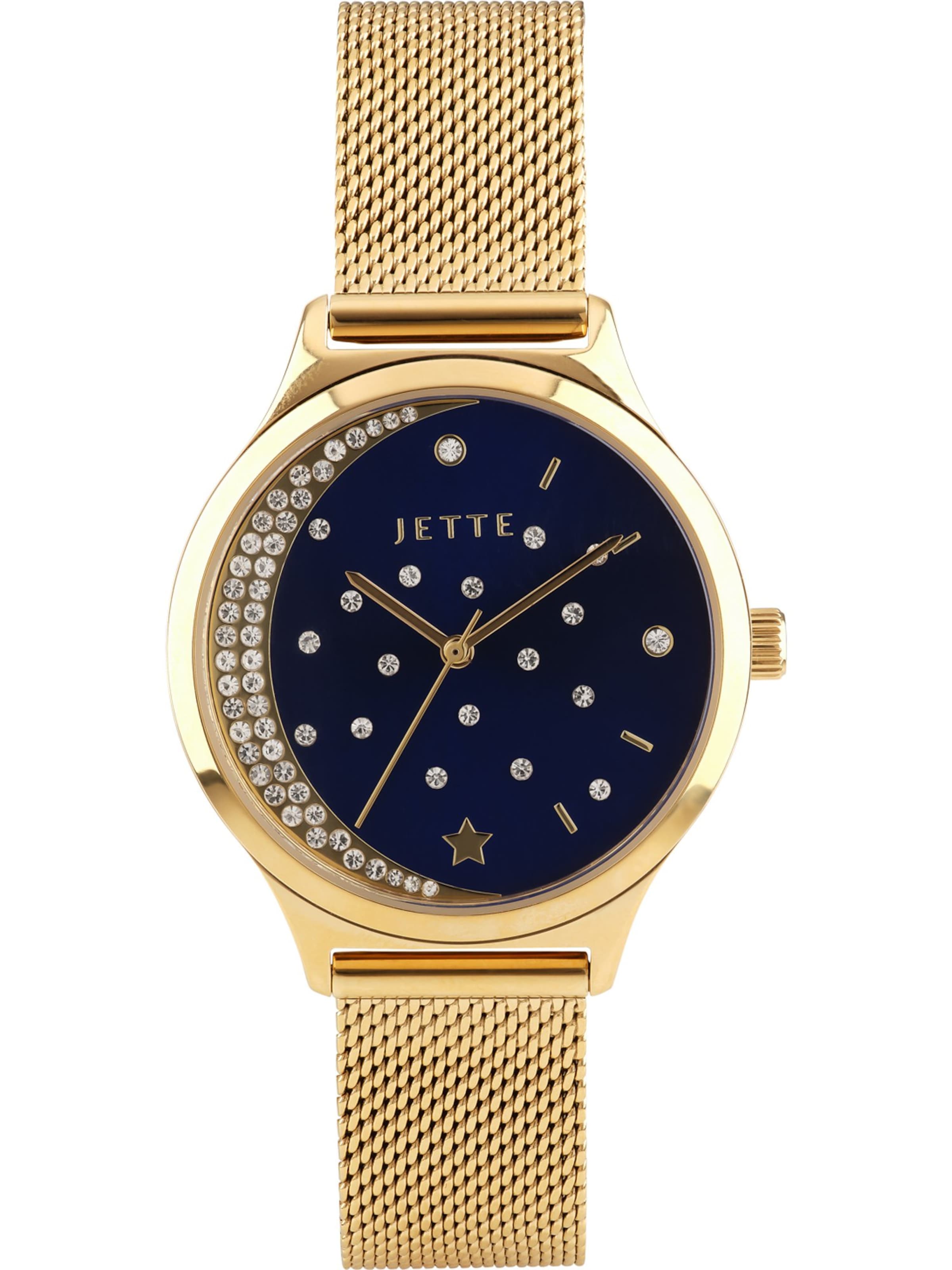 JETTE Analoguhr in Gold: Vorderseite