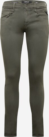 Skinny Jeans 'ANBASS' di REPLAY in verde: frontale