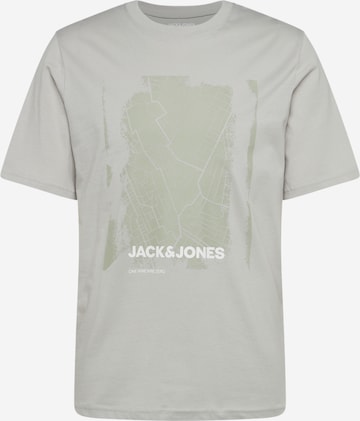 žalia JACK & JONES Marškinėliai 'CITY MAP': priekis