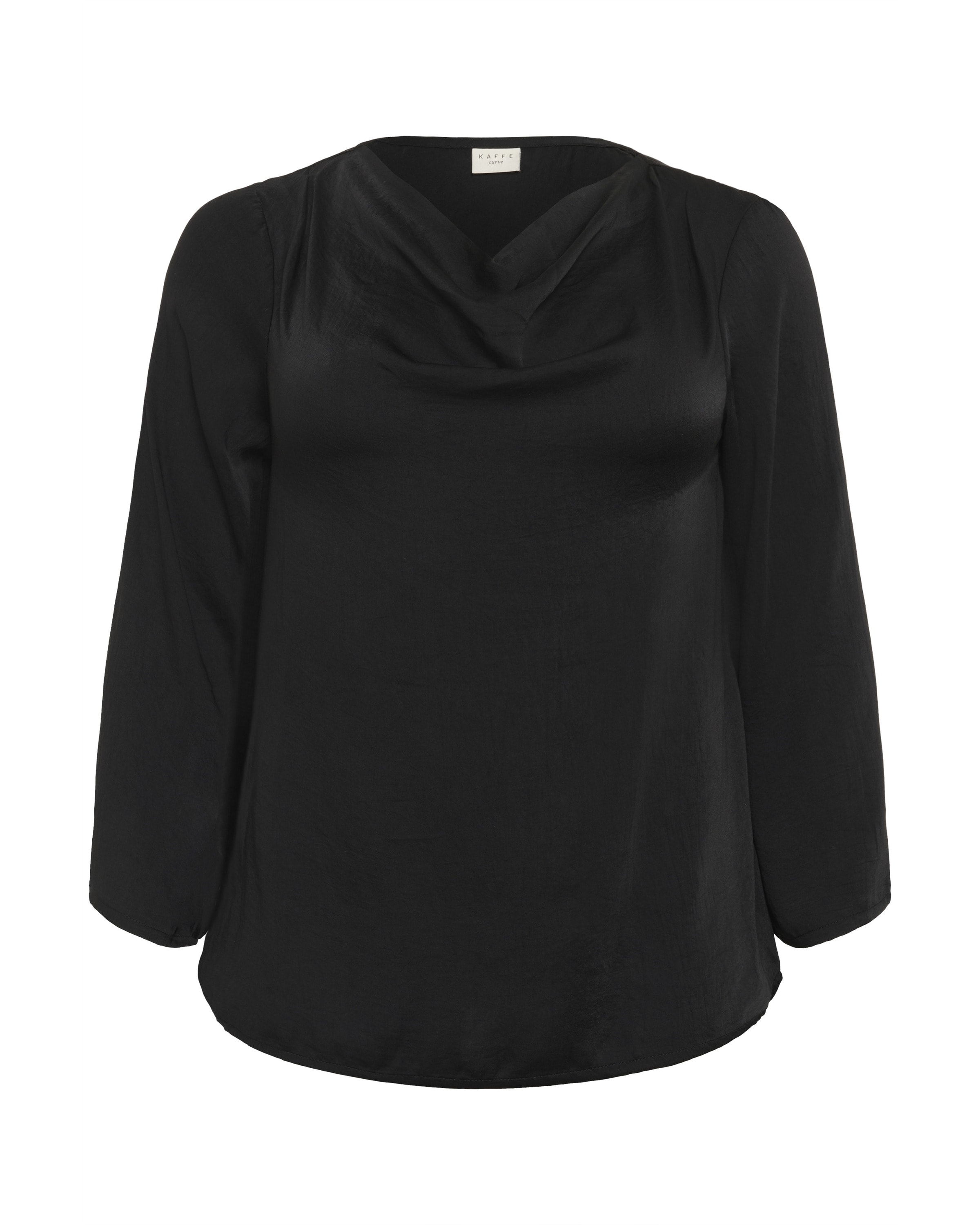 KAFFE CURVE Bluse 'Meriel' in Schwarz: Vorderseite