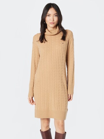 TOMMY HILFIGER Gebreide jurk in Beige: voorkant