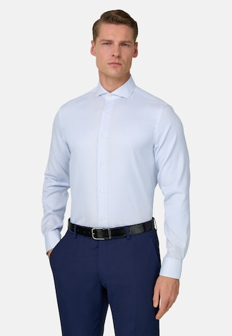 Coupe slim Chemise Boggi Milano en bleu : devant