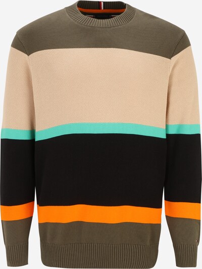 Tommy Hilfiger Big & Tall Sweater in Beige / Turquoise / Khaki / Orange / Black, Item view