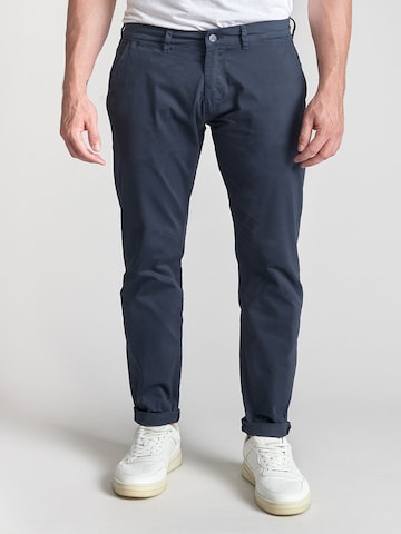 Le Temps Des Cerises Slimfit Chino 'Cesar' in Blauw: voorkant