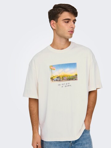 Tricou 'ONSDEVIN' de la Only & Sons pe alb