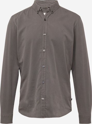 QS Slim fit Button Up Shirt in Grey: front