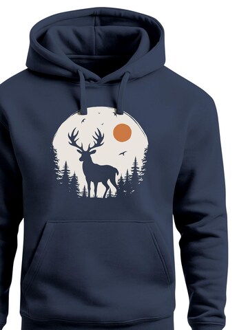 Neverless Sweatshirt 'Wald Hirsch'‌‌‌‌‌‌‌ in Blau