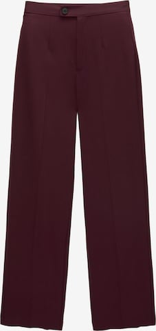 Pull&Bear Trousers with creases in Red: front