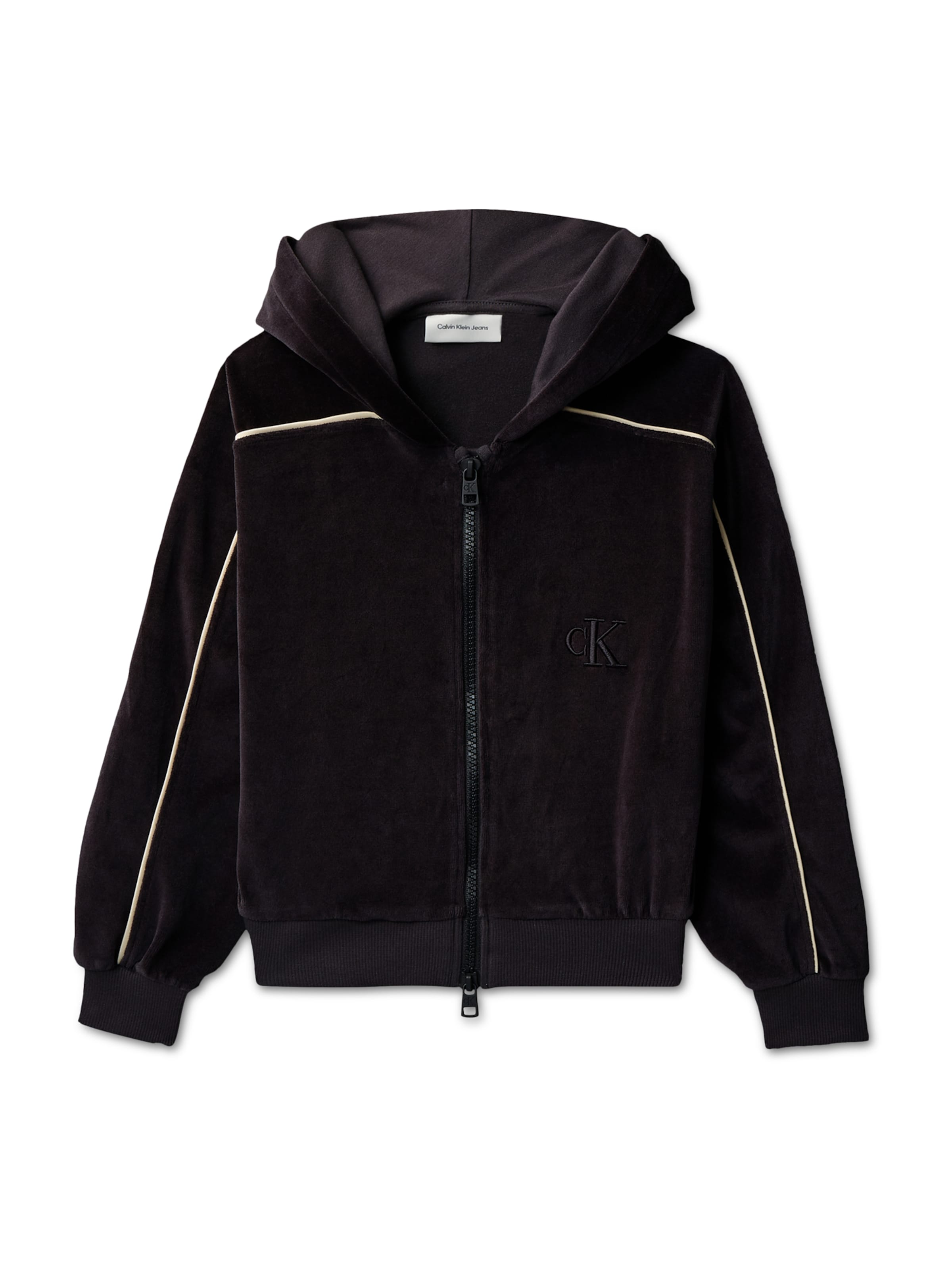 Calvin Klein Jeans Ζακέτα φούτερ σε μαύρο: μπροστά