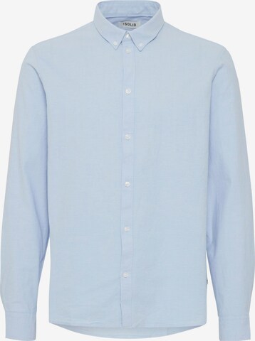!Solid Button Up Shirt ' VAL ' in Blue: front
