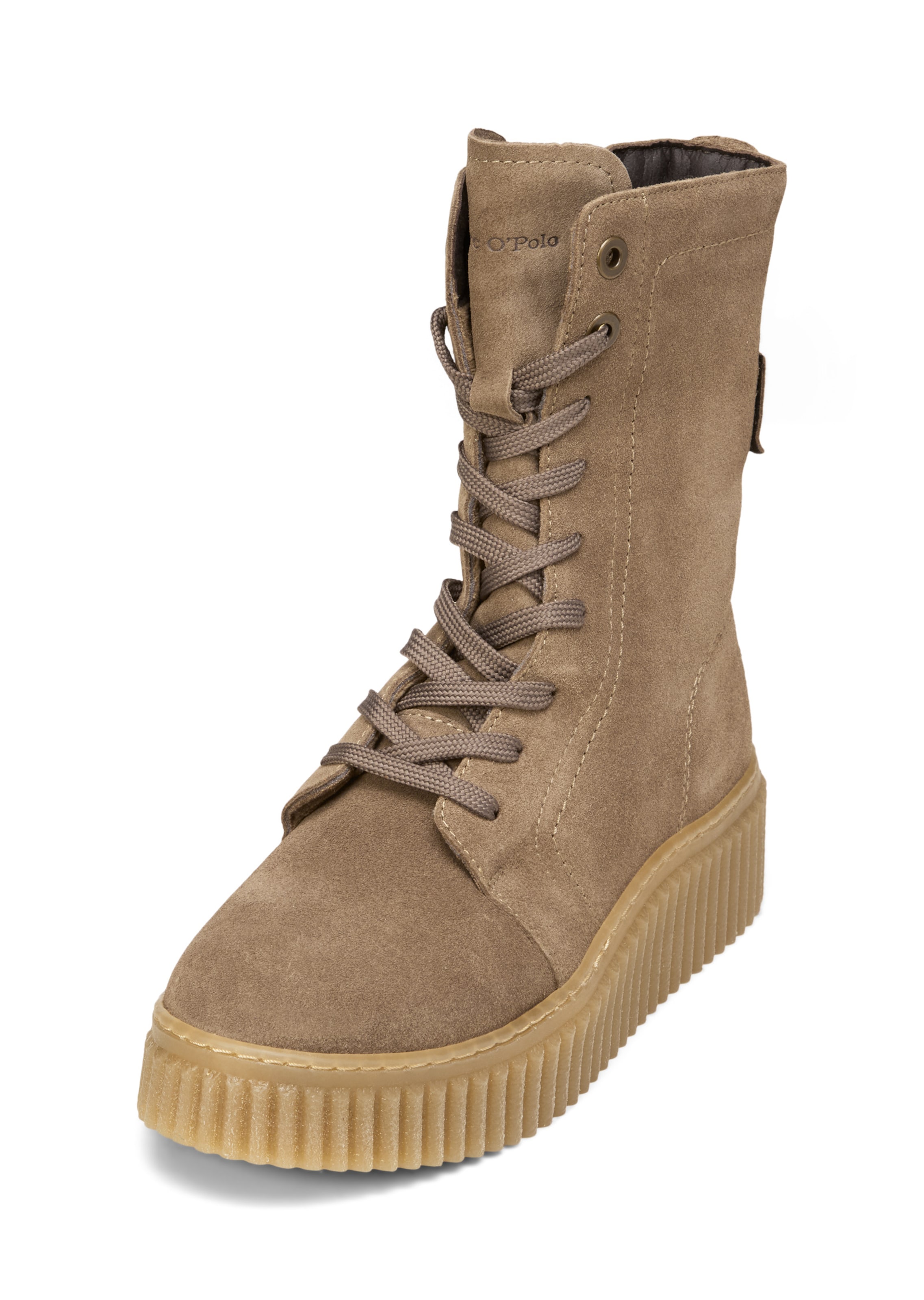 Bottes à lacets Marc O'Polo en beige : devant