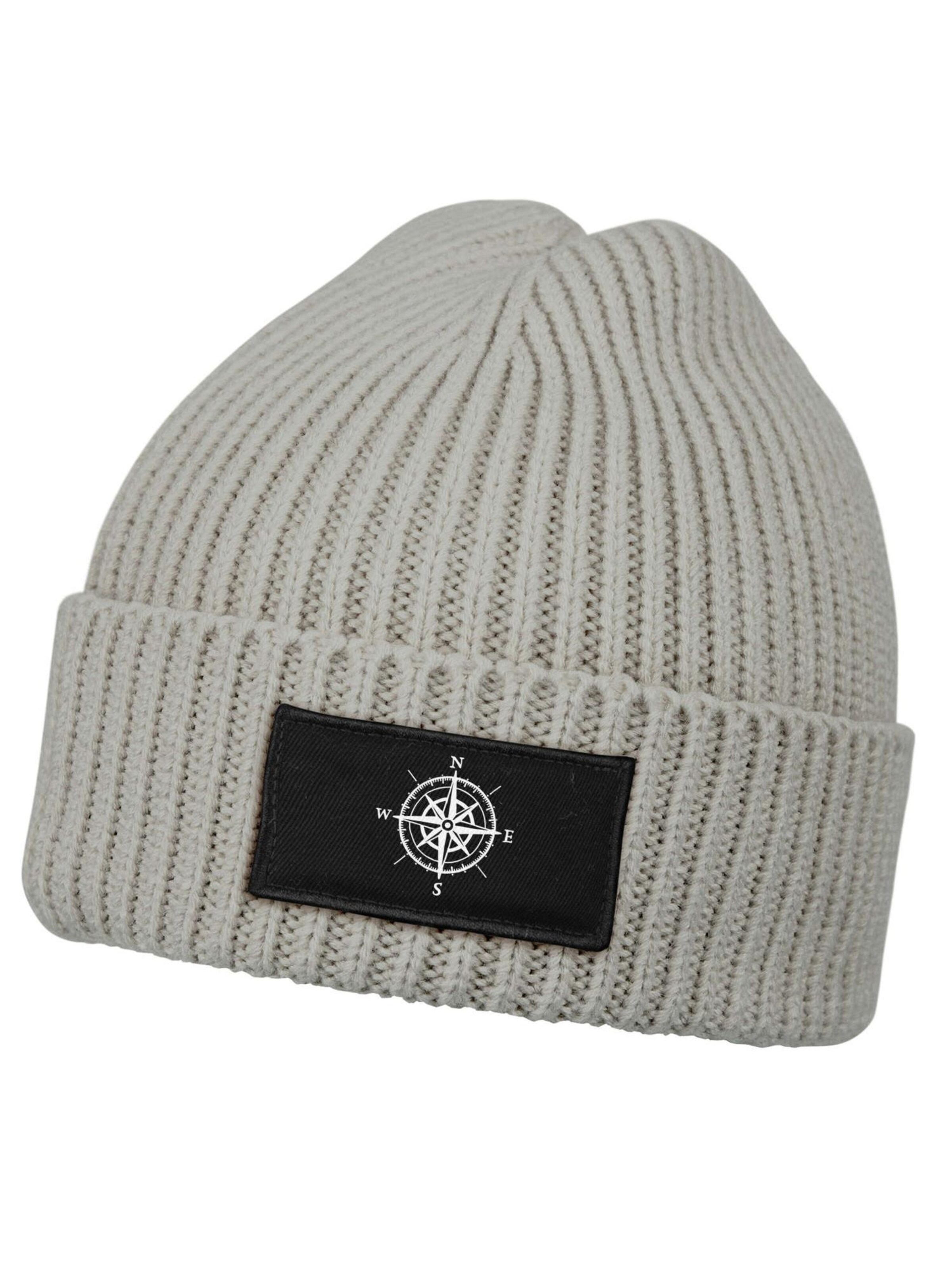 Neverless Beanie 'Kompass' in Grey