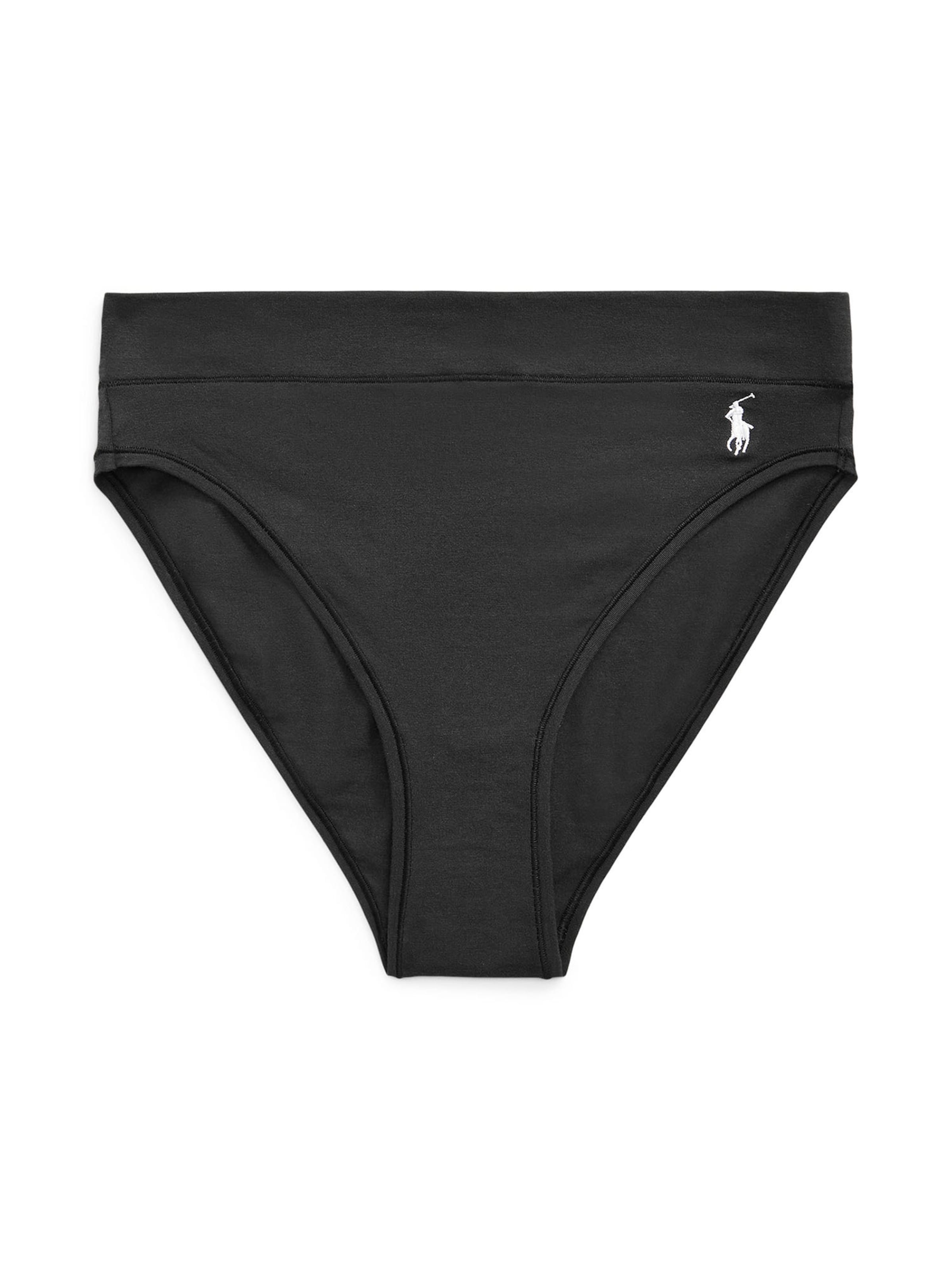 Polo Ralph Lauren Hüftslip ' HIGH LEG  ' in Schwarz: Vorderseite