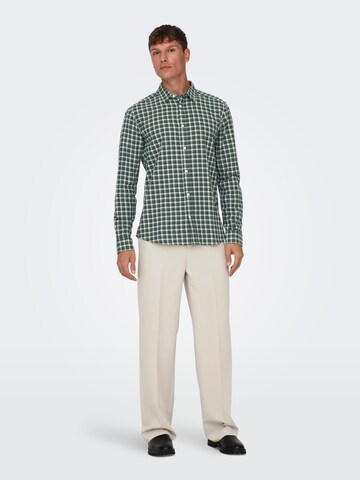 Only & Sons Slim fit Overhemd 'BEN' in Groen