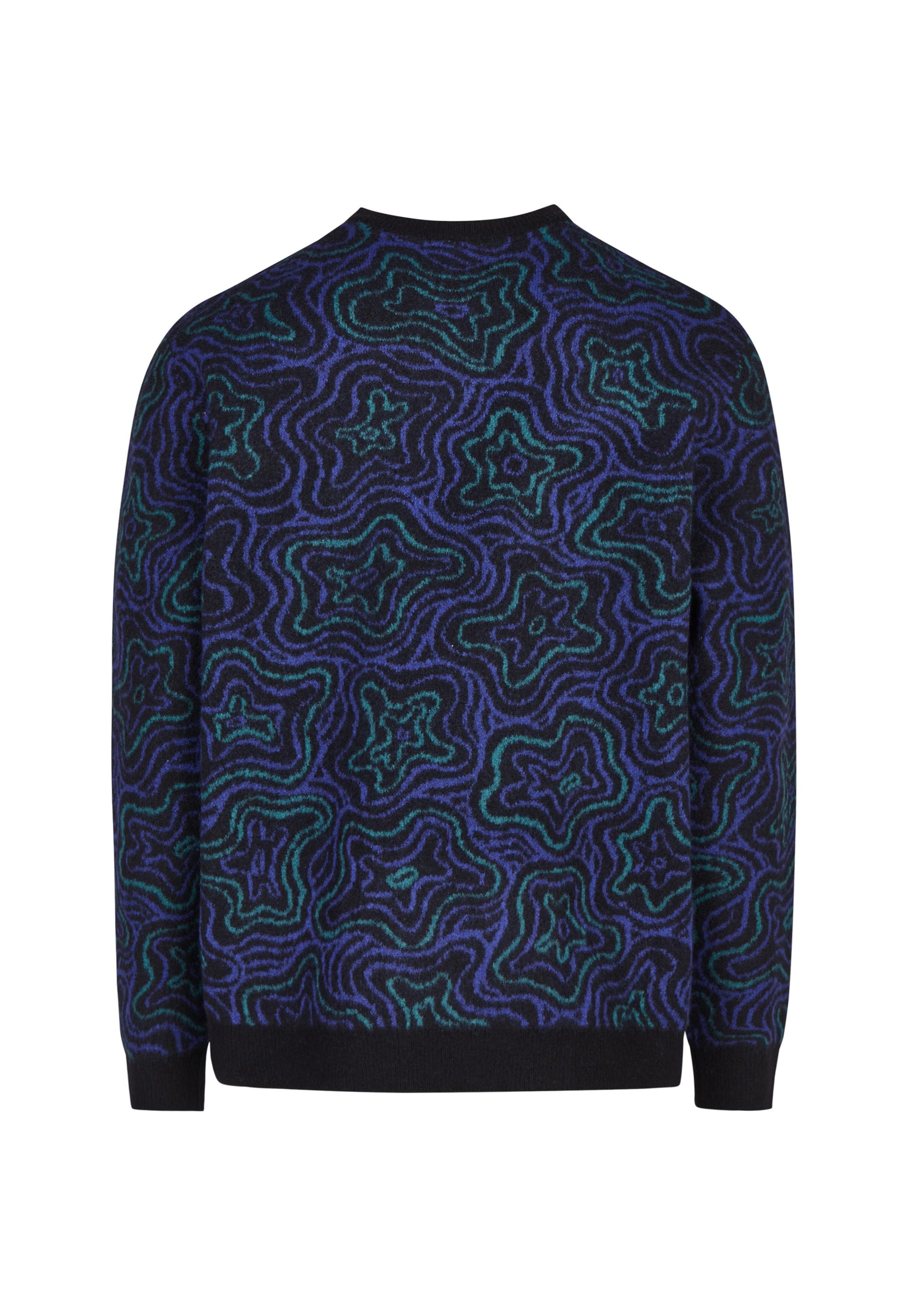 Cleptomanicx Feinstrickpullover 'Scribbles' in Blau