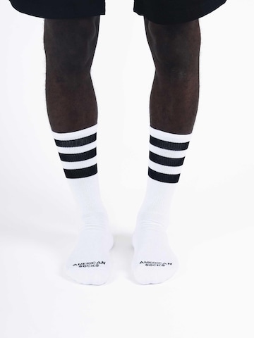 Chaussettes 'Old School II - Mid High' American Socks en blanc