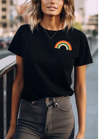 MAKAYA Shirt 'Rainbow'‌‌‌‌‌‌‌‌ in Schwarz