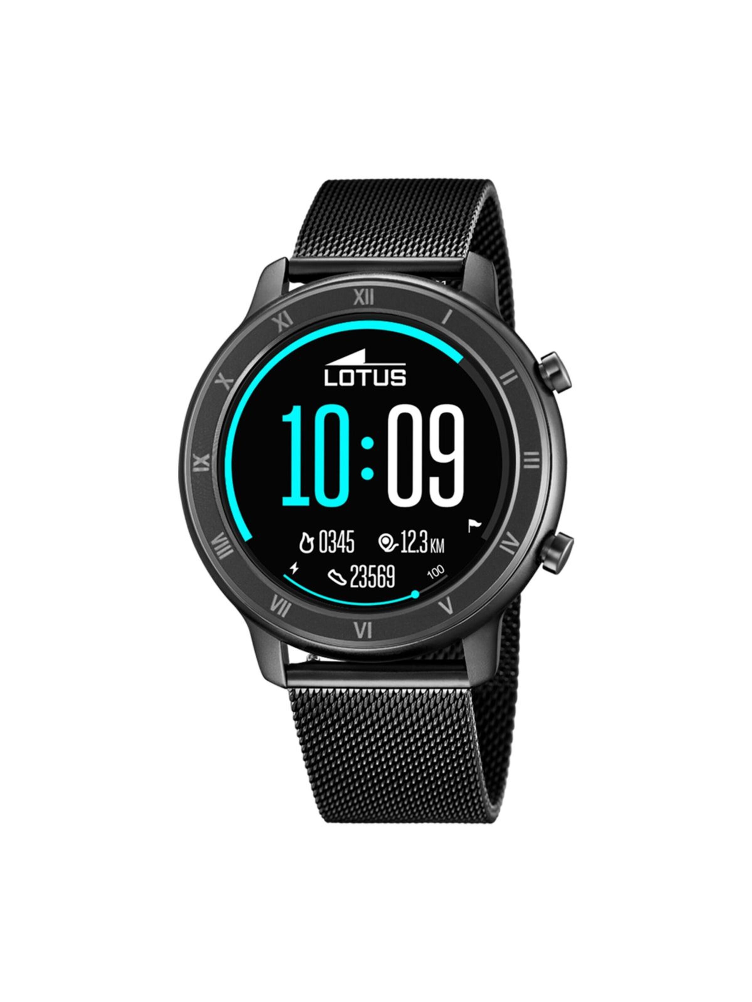 Montre digitale Lotus en noir : devant