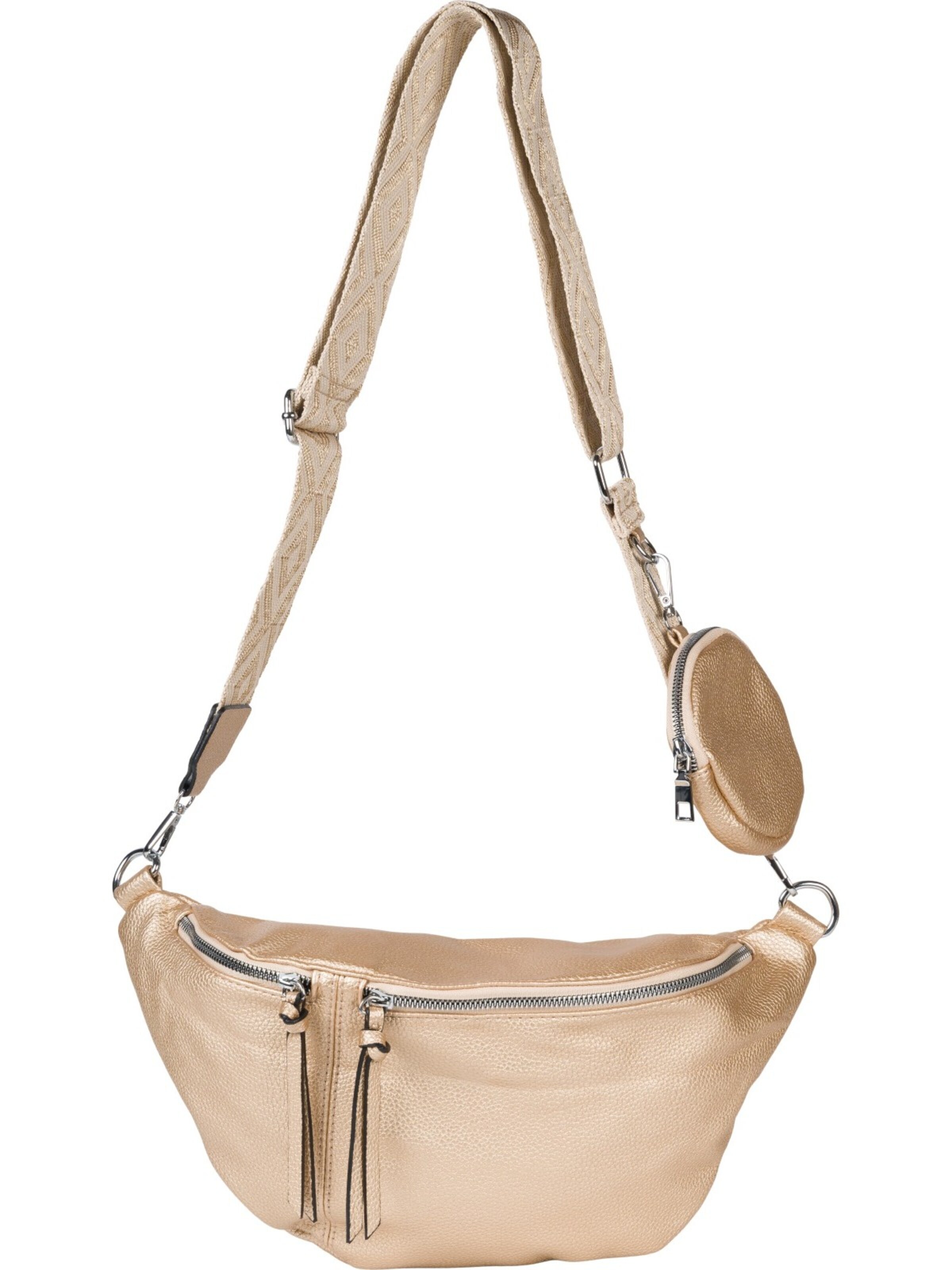 styleBREAKER Crossbody bag 'Halbmond Crossbody Bag Set 3-Teilig' in Gold: front