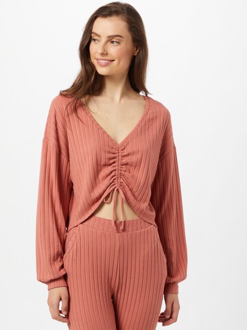 Gilly Hicks Pajama Shirt in Brown: front