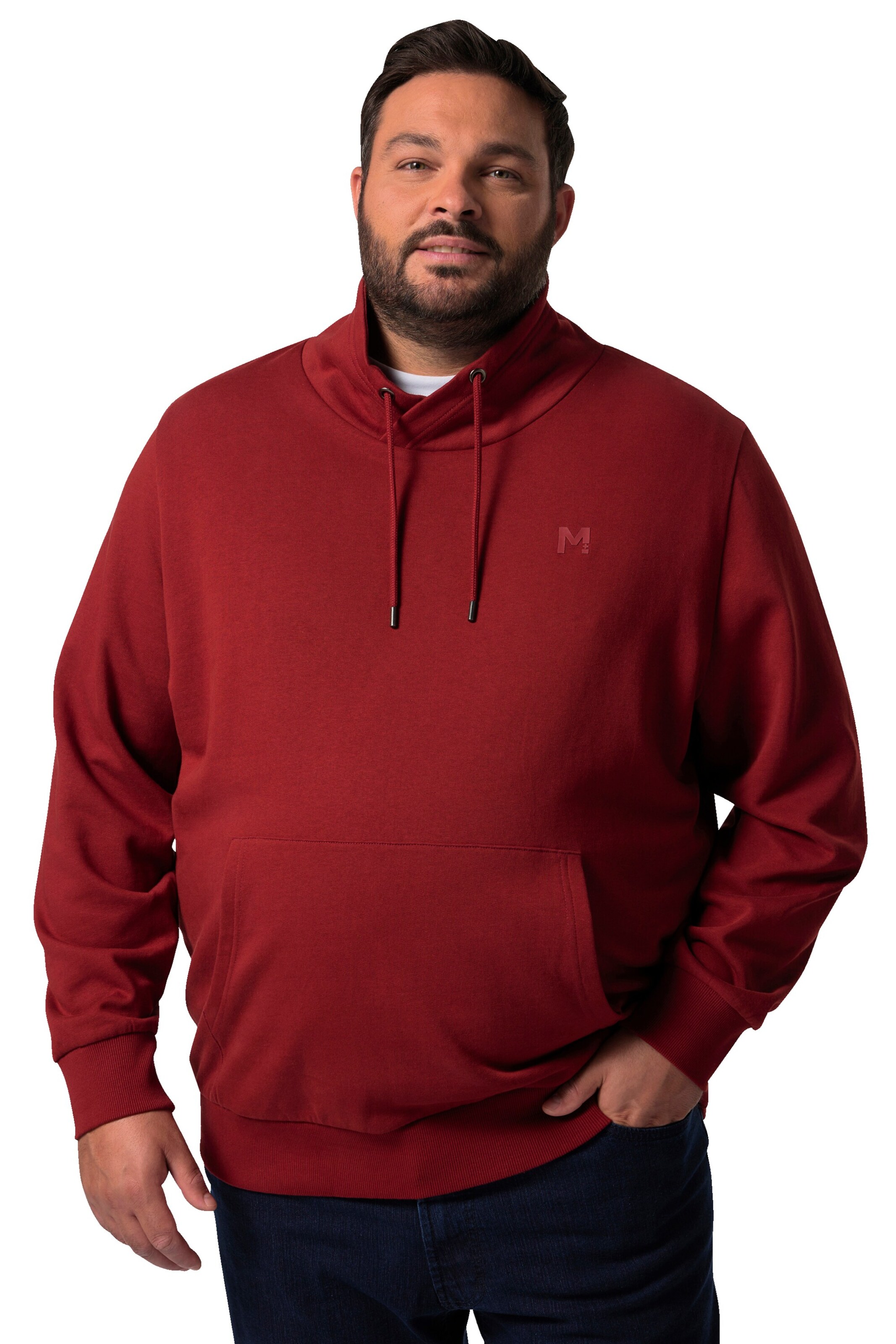 Men Plus Sweatshirt in Red: front