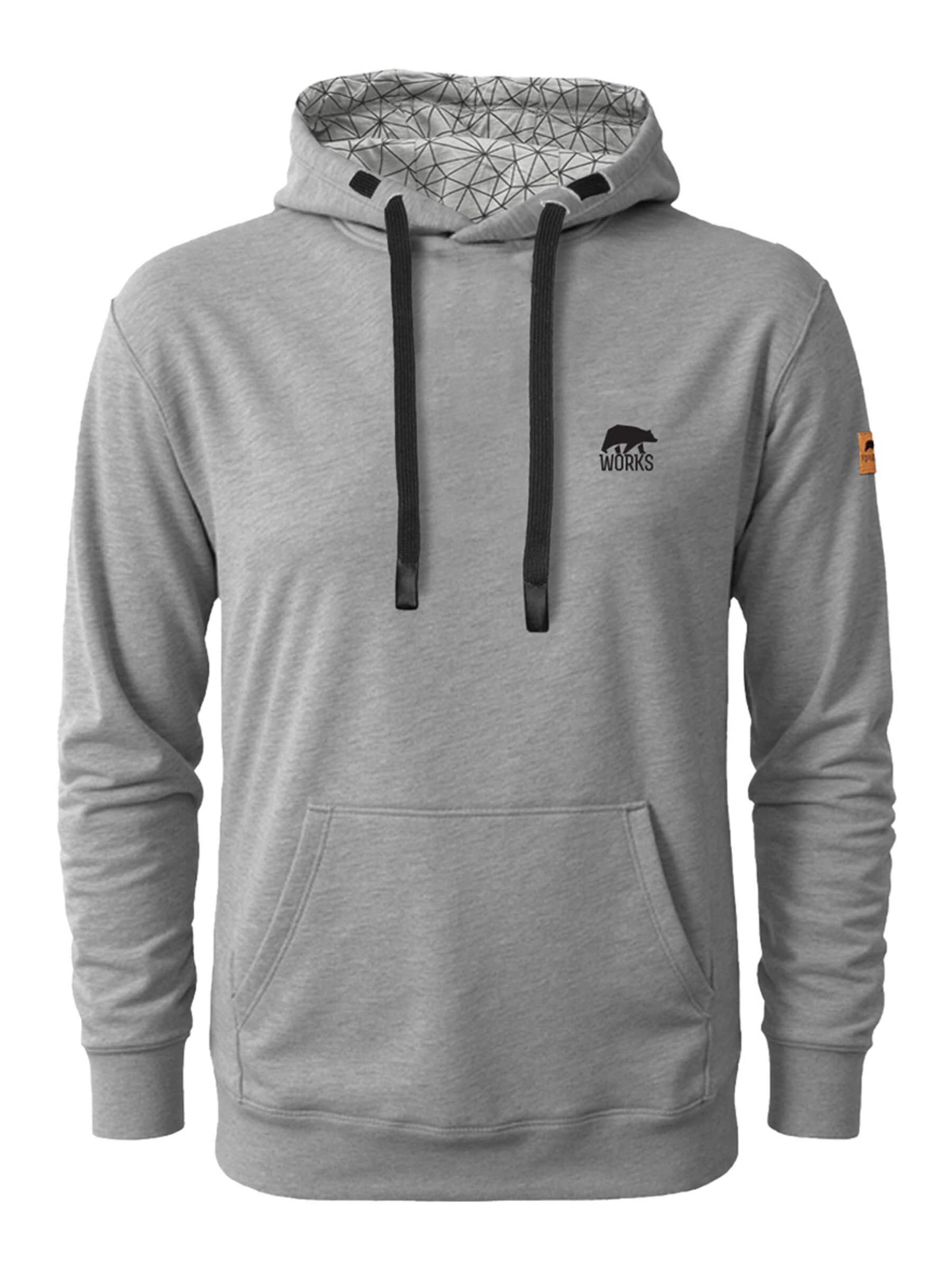 FORSBERG Sweatshirt 'Hoodie mit kleinem Brustlogo' in Grau: Vorderseite