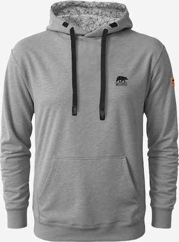 FORSBERG Sweatshirt 'Hoodie mit kleinem Brustlogo' in Grey: front