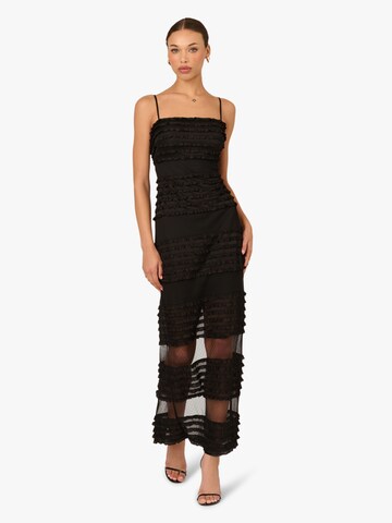 Adrianna Papell Evening dress 'Ruffle Knit Long Dress' in Black: front