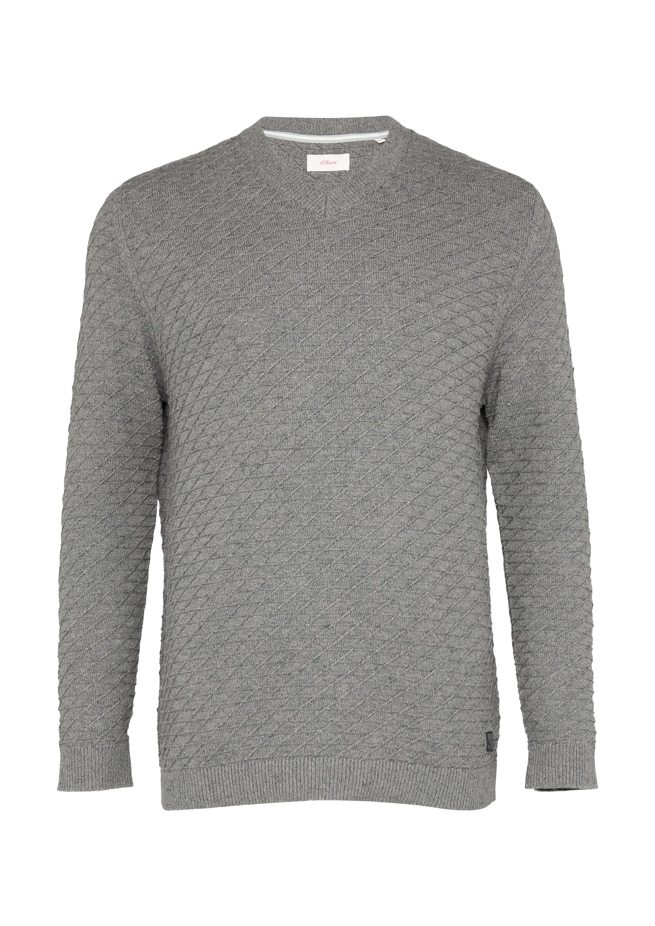 s.Oliver Men Big Sizes Sweater in Grey: front