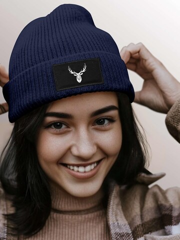 Neverless Beanie 'Hirschgeweih' in Blue