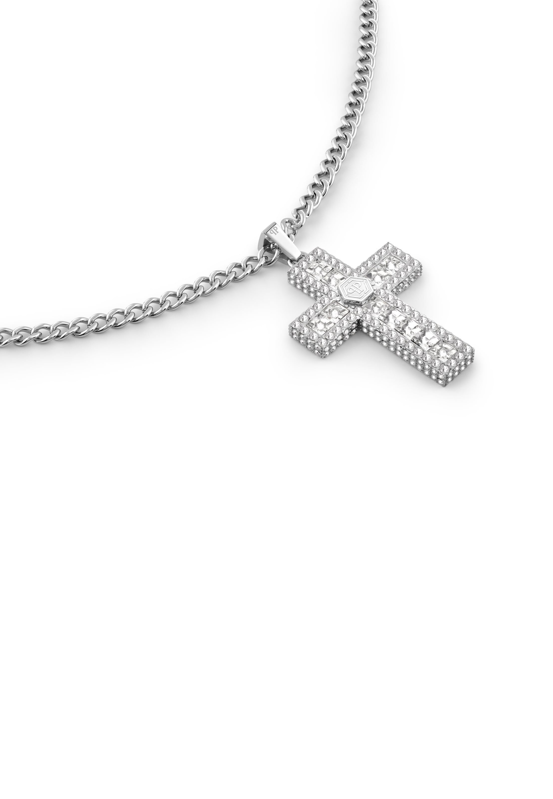 Philipp Plein Jewellery Ketting 'PLEIN LETTERING' in Zilver
