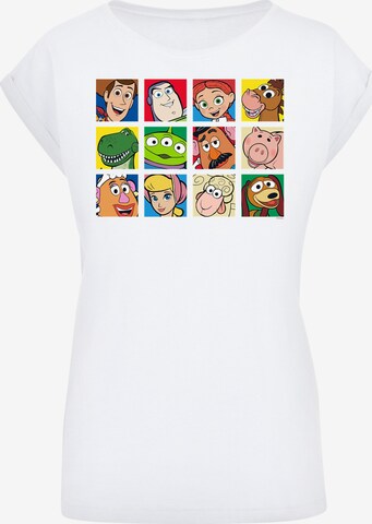 F4NT4STIC Shirt 'Disney Toy Story Character Squares' in Wit: voorkant
