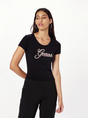 T-shirt GUESS en noir : devant