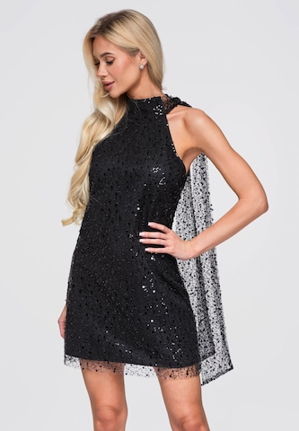 Ombre Cocktailjurk in Zwart: voorkant