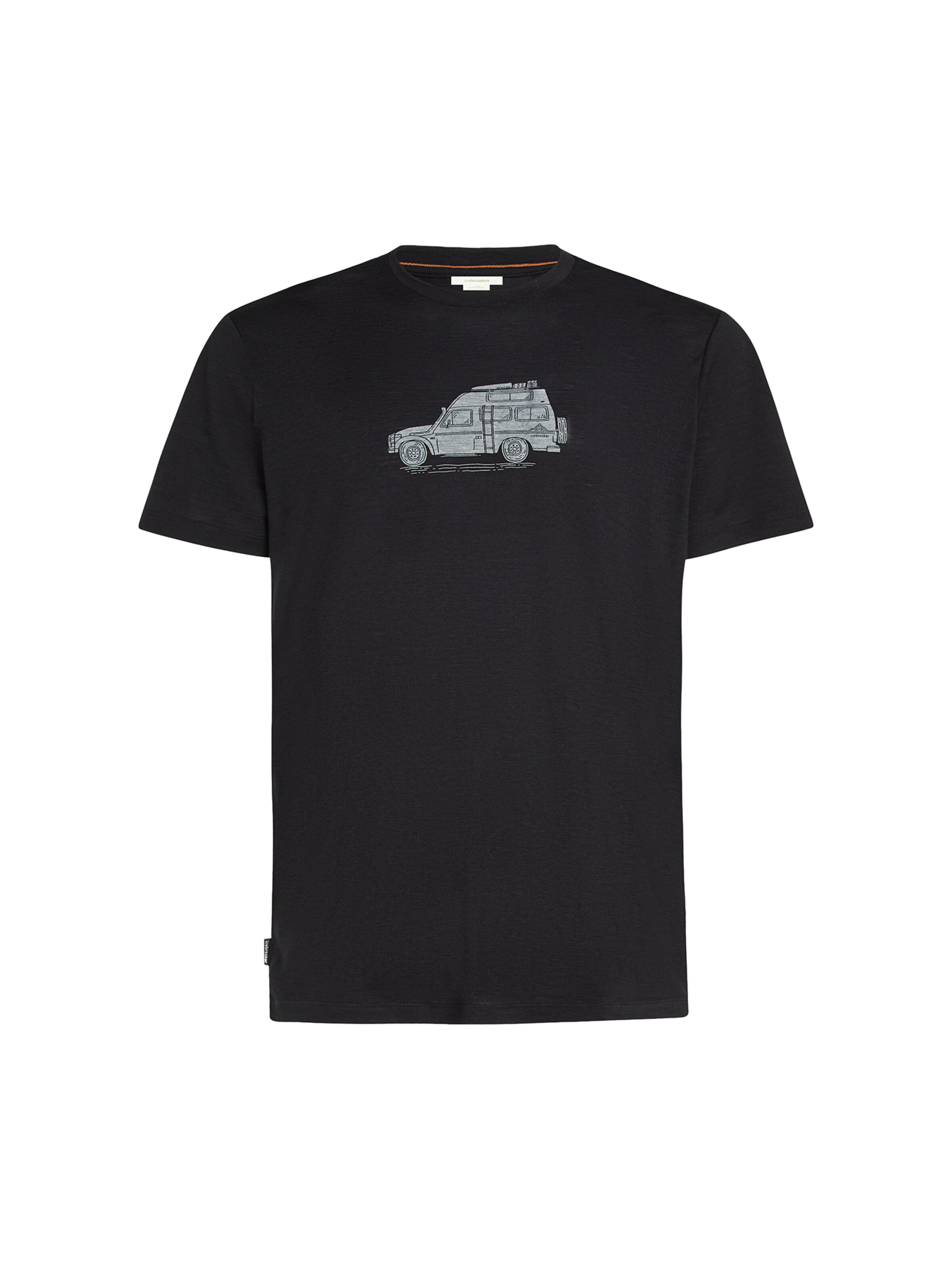 ICEBREAKER Regular fit Majica 'Merino 150 light weight Tech Lite Tee Cosy Camper' | črna barva: sprednja stran