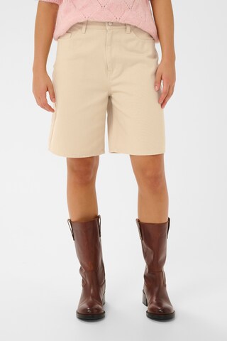 SAINT TROPEZ Regular Trousers 'Polla' in White: front