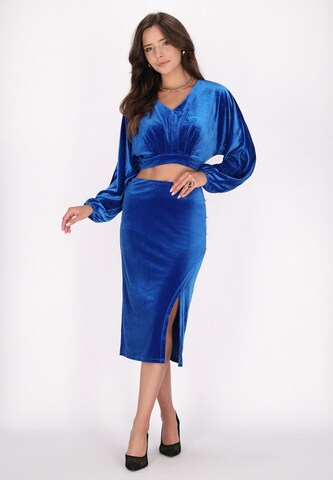 Camicia da donna di faina in blu