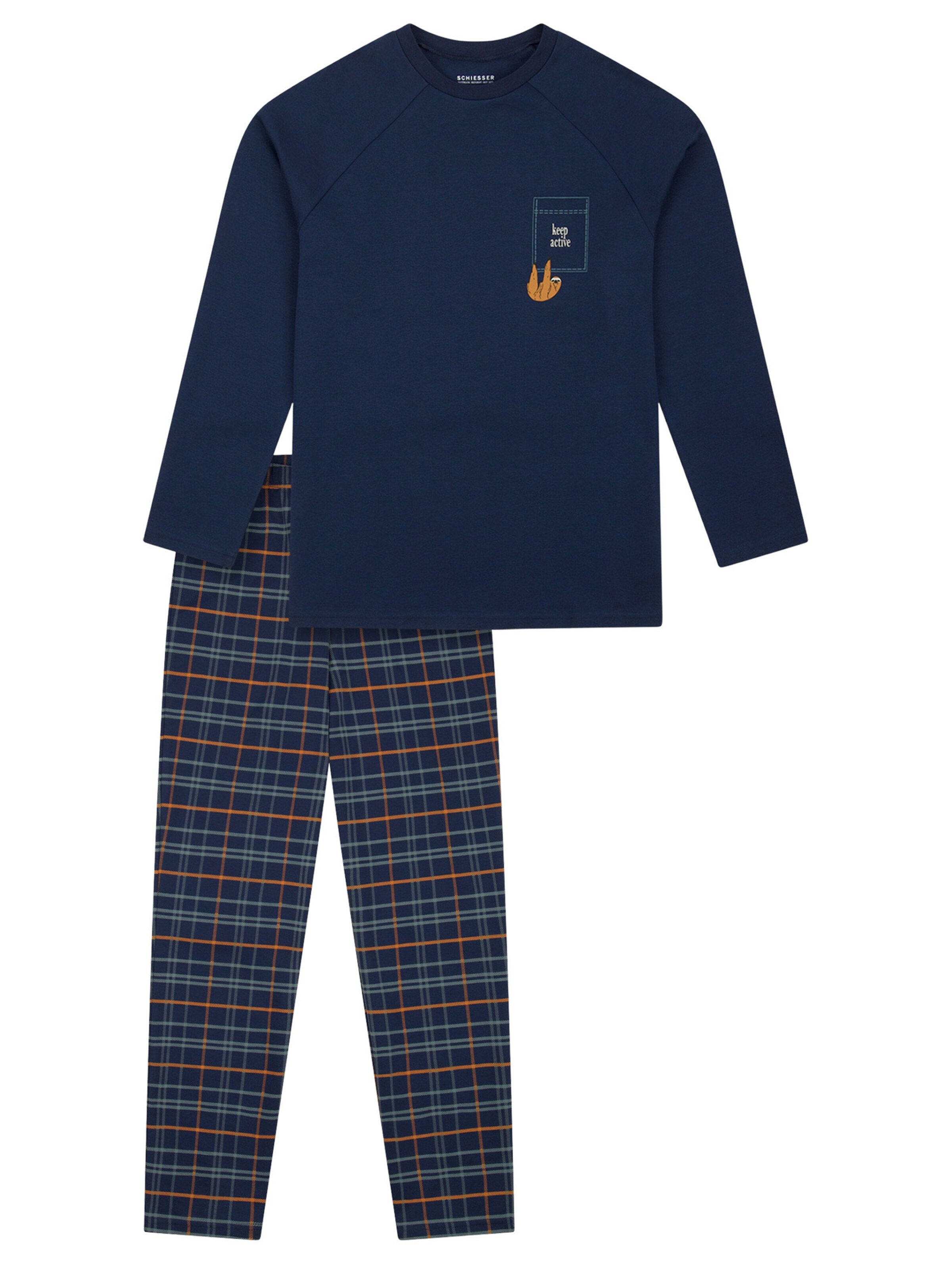 SCHIESSER Pajamas in Blue: front