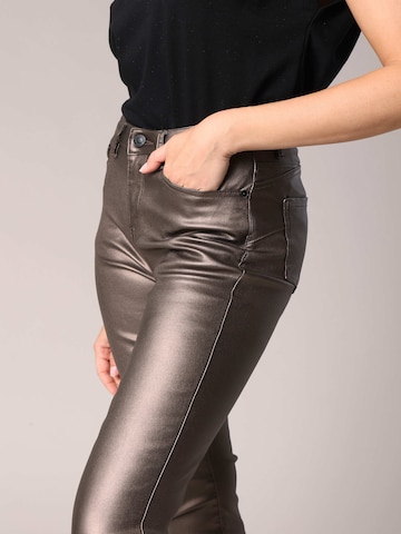 Coupe slim Pantalon 'Lysie' Deeluxe en gris