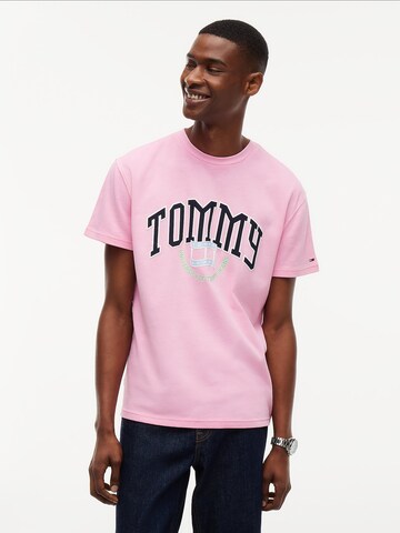 Tommy Jeans - Camiseta 'Varsity' en rosa: frente