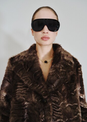 MANGO Mantel 'Astracan' in Braun