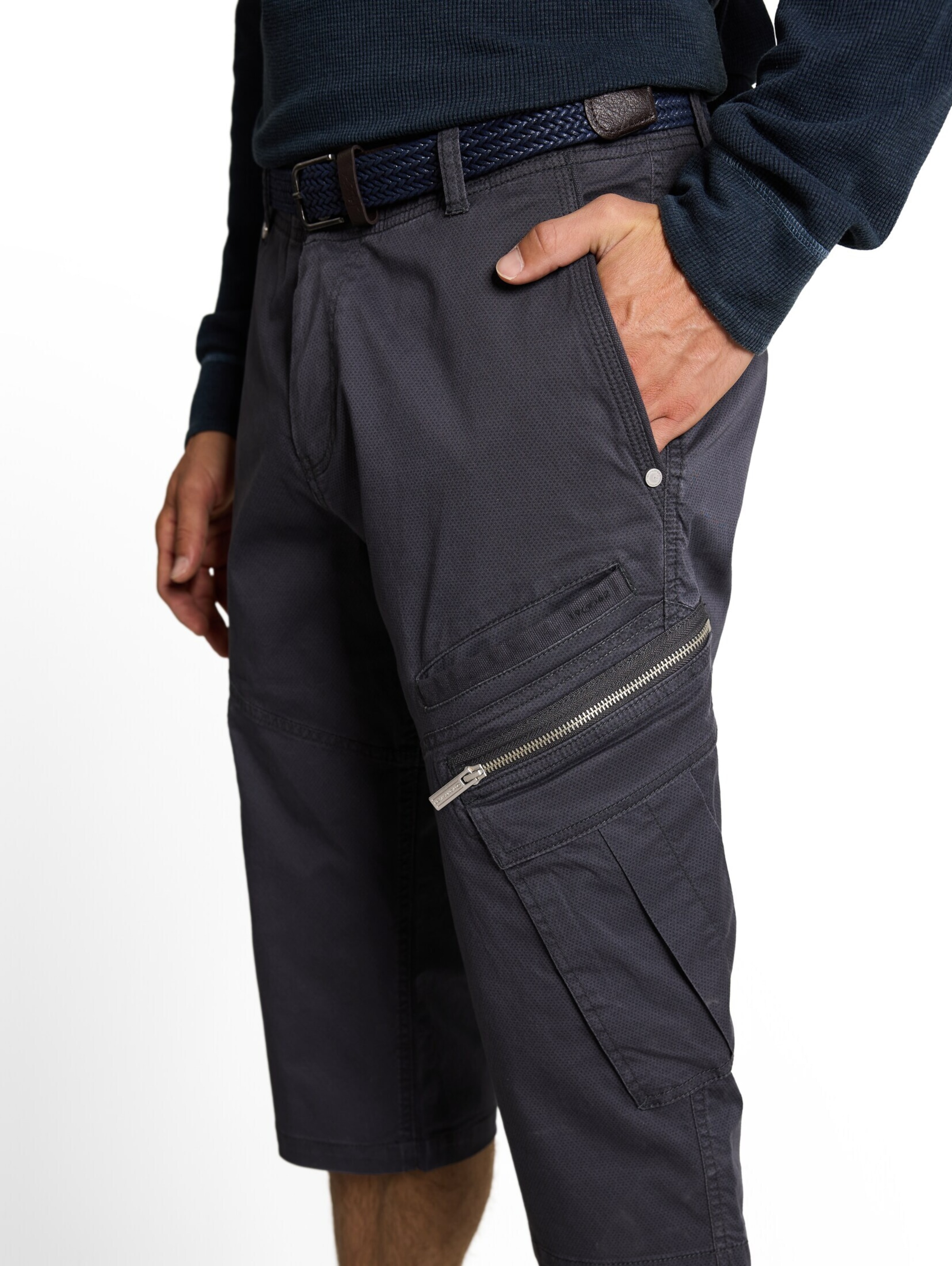 Regular Pantalon cargo TOM TAILOR en gris