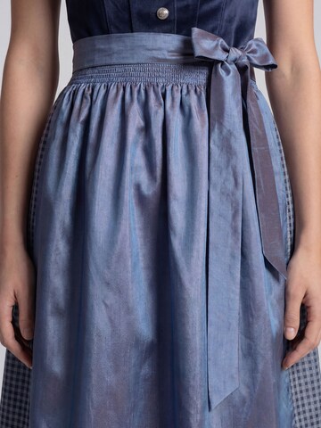 SPIETH & WENSKY Dirndl 'Kirchsee' in Midilänge mit Samt Oberteil in Blau
