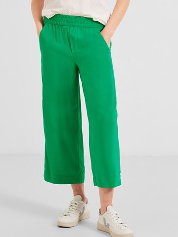 CECIL Wide leg Broek 'Neele' in Groen: voorkant