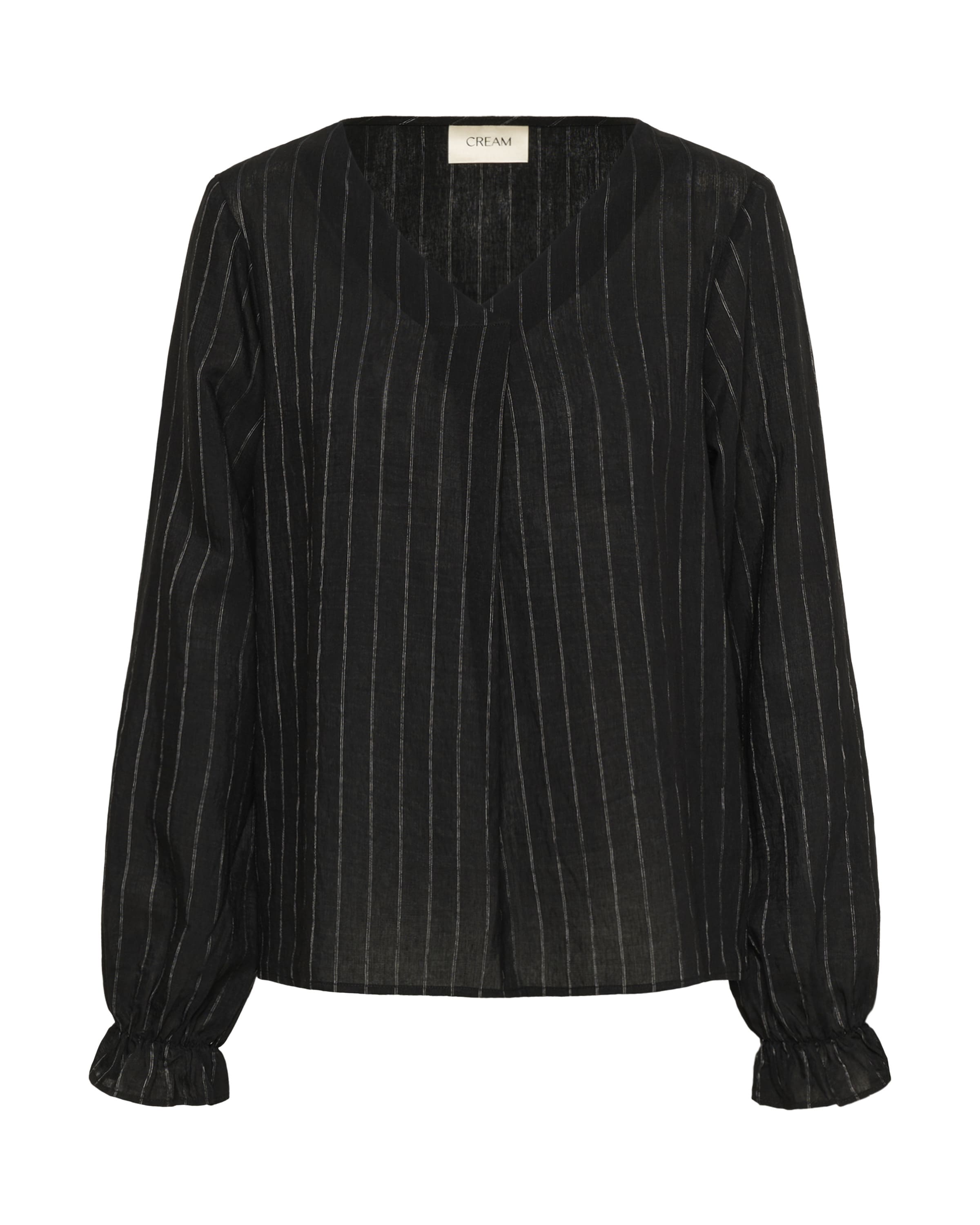 Cream Blouse 'Betina' in Zwart: voorkant