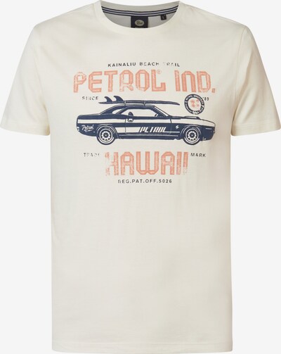 Petrol Industries T-Shirt in navy / orange / wollweiß, Produktansicht