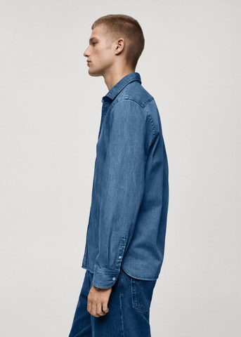 MANGO MAN Regular Fit Hemd 'Robin' in Blau