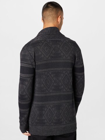 INDICODE JEANS Knit Cardigan 'Burger' in Black